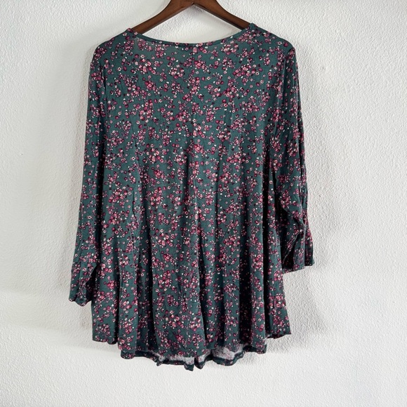 Sweetheart Neck Max Swing Tee Luna Floral Cinch Front Lane Bryant Size 18/20 - Picture 10 of 11